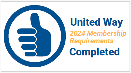 Graphic showing that this United Way has met the 2024 membership requirements.